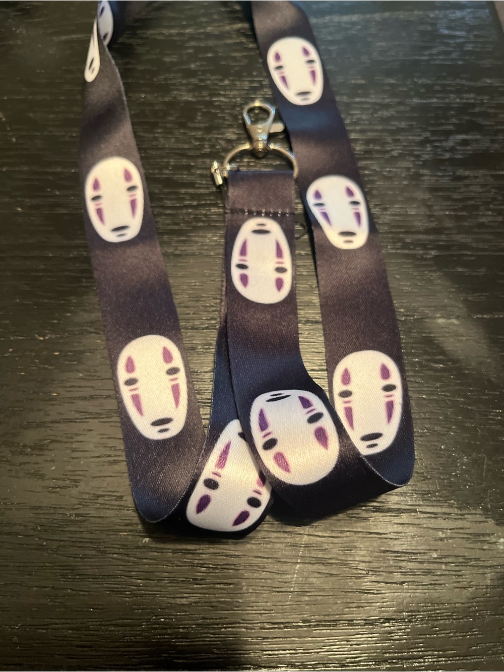 No-Face Themed  Lanyard in Black and White